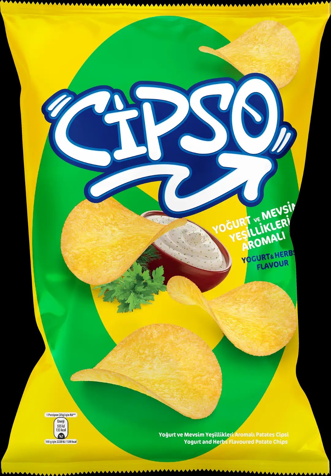 Cipso Yoğurt ve Mevsim Yeşillikleri Aromalı Patates Cipsi 160gr